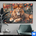 Acrylglasbild Stolzer Blick Des Loewen Querformat Produktvorschau mit dem Bild Stolzer Blick des Löwen im Format Querformat.