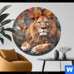 Acrylglasbild Stolzer Blick Des Loewen Rund Produktvorschau mit dem Bild Stolzer Blick des Löwen im Format Rund.