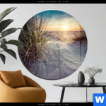 Acrylglasbild Strandlandschaft Mit Gras Rund Produktvorschau mit dem Bild Strandlandschaft mit Gras im Format Rund.