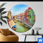Acrylglasbild Strassen Von Venedig Rund Produktvorschau mit dem Bild Straßen von Venedig im Format Rund.