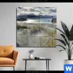 Acrylglasbild Stuermischer Himmel Am Strand Quadrat Produktvorschau mit dem Bild Stürmischer Himmel am Strand im Format Quadrat.