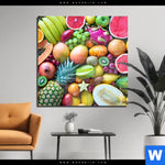 Acrylglasbild Tropische Fruechte Quadrat Produktvorschau mit dem Bild Tropische Früchte im Format Quadrat.