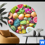 Acrylglasbild Tropische Fruechte Rund Produktvorschau mit dem Bild Tropische Früchte im Format Rund.