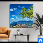 Acrylglasbild Tropisches Inselparadies Quadrat Produktvorschau mit dem Bild Tropisches Inselparadies im Format Quadrat.