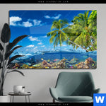 Acrylglasbild Tropisches Inselparadies Querformat Produktvorschau mit dem Bild Tropisches Inselparadies im Format Querformat.