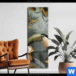 Acrylglasbild Tukan Im Goldenen Regenwald Schmal Produktvorschau mit dem Bild Tukan im goldenen Regenwald im Format Schmal.