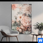 Acrylglasbild Vintage Blueten Im Retro Stil Hochformat Produktvorschau mit dem Bild Vintage Blüten im Retro-Stil im Format Hochformat.