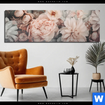 Acrylglasbild Vintage Blueten Im Retro Stil Panorama Produktvorschau mit dem Bild Vintage Blüten im Retro-Stil im Format Panorama.