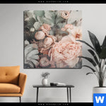 Acrylglasbild Vintage Blueten Im Retro Stil Quadrat Produktvorschau mit dem Bild Vintage Blüten im Retro-Stil im Format Quadrat.