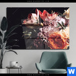 Acrylglasbild Vintage Blumenstrauss Querformat Produktvorschau mit dem Bild Vintage Blumenstrauß im Format Querformat.