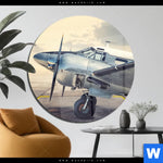 Acrylglasbild Vintage Flugzeug Rund Produktvorschau mit dem Bild Vintage Flugzeug im Format Rund.