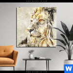 Acrylglasbild Vintage Loewe Quadrat Produktvorschau mit dem Bild Vintage Löwe im Format Quadrat.