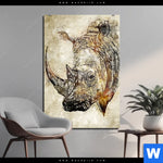 Acrylglasbild Vintage Nashorn Hochformat Produktvorschau mit dem Bild Vintage Nashorn im Format Hochformat.