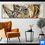 Acrylglasbild Vintage Nashorn Panorama Produktvorschau mit dem Bild Vintage Nashorn im Format Panorama.