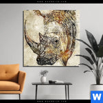 Acrylglasbild Vintage Nashorn Quadrat Produktvorschau mit dem Bild Vintage Nashorn im Format Quadrat.