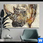 Acrylglasbild Vintage Nashorn Querformat Produktvorschau mit dem Bild Vintage Nashorn im Format Querformat.