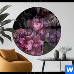 Acrylglasbild Vintage Pfingstrosen Rund Produktvorschau mit dem Bild Vintage Pfingstrosen im Format Rund.