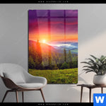 Acrylglasbild Wald Bei Sonnenuntergang Hochformat Produktvorschau mit dem Bild Wald bei Sonnenuntergang im Format Hochformat.