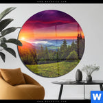 Acrylglasbild Wald Bei Sonnenuntergang Rund Produktvorschau mit dem Bild Wald bei Sonnenuntergang im Format Rund.