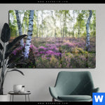 Acrylglasbild Wald Mit Heideblumen Querformat Produktvorschau mit dem Bild Wald mit Heideblumen im Format Querformat.