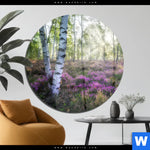Acrylglasbild Wald Mit Heideblumen Rund Produktvorschau mit dem Bild Wald mit Heideblumen im Format Rund.