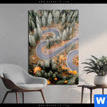 Acrylglasbild Wald Strasse Von Oben Hochformat Produktvorschau mit dem Bild Wald & Straße von oben im Format Hochformat.