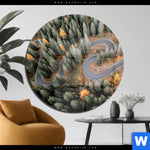 Acrylglasbild Wald Strasse Von Oben Rund Produktvorschau mit dem Bild Wald & Straße von oben im Format Rund.