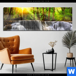 Acrylglasbild Wald Wasserfall No 2 Panorama Produktvorschau mit dem Bild Wald & Wasserfall No. 2 im Format Panorama.