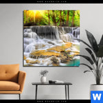 Acrylglasbild Wald Wasserfall No 2 Quadrat Produktvorschau mit dem Bild Wald & Wasserfall No. 2 im Format Quadrat.