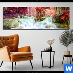 Acrylglasbild Wald Wasserfall No 3 Panorama Produktvorschau mit dem Bild Wald & Wasserfall No. 3 im Format Panorama.