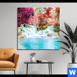 Acrylglasbild Wald Wasserfall No 3 Quadrat Produktvorschau mit dem Bild Wald & Wasserfall No. 3 im Format Quadrat.