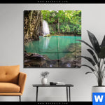 Acrylglasbild Wald Wasserfall No 4 Quadrat Produktvorschau mit dem Bild Wald & Wasserfall No. 4 im Format Quadrat.
