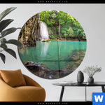 Acrylglasbild Wald Wasserfall No 4 Rund Produktvorschau mit dem Bild Wald & Wasserfall No. 4 im Format Rund.