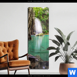 Acrylglasbild Wald Wasserfall No 4 Schmal Produktvorschau mit dem Bild Wald & Wasserfall No. 4 im Format Schmal.