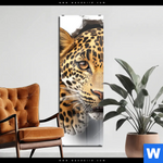 Acrylglasbild Wanddurchbruch Leopard Schmal Produktvorschau mit dem Bild Wanddurchbruch - Leopard im Format Schmal.