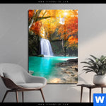 Acrylglasbild Wasserfall Im Wald Hochformat Produktvorschau mit dem Bild Wasserfall im Wald im Format Hochformat.