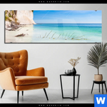 Acrylglasbild Weisse Kreidefelswand Am Meer Panorama Produktvorschau mit dem Bild Weiße Kreidefelswand am Meer im Format Panorama.