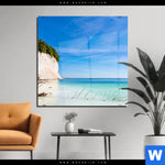 Acrylglasbild Weisse Kreidefelswand Am Meer Quadrat Produktvorschau mit dem Bild Weiße Kreidefelswand am Meer im Format Quadrat.