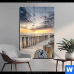 Acrylglasbild Wellenbrecher Am Nordseestrand Hochformat Produktvorschau mit dem Bild Wellenbrecher am Nordseestrand im Format Hochformat.