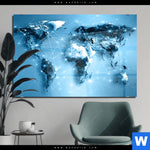 Acrylglasbild Weltkarte Kommunikation Querformat Produktvorschau mit dem Bild Weltkarte Kommunikation im Format Querformat.