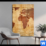Acrylglasbild Weltkarte Rostoptik Hochformat Produktvorschau mit dem Bild Weltkarte Rostoptik im Format Hochformat.