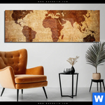 Acrylglasbild Weltkarte Rostoptik Panorama Produktvorschau mit dem Bild Weltkarte Rostoptik im Format Panorama.