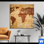 Acrylglasbild Weltkarte Rostoptik Quadrat Produktvorschau mit dem Bild Weltkarte Rostoptik im Format Quadrat.