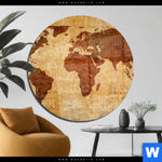 Acrylglasbild Weltkarte Rostoptik Rund Produktvorschau mit dem Bild Weltkarte Rostoptik im Format Rund.
