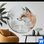 Acrylglasbild Winterstille Der Fuchs Rund Produktvorschau mit dem Bild Winterstille - Der Fuchs im Format Rund.