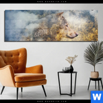 Acrylglasbild Wolf Wald No 2 Panorama Produktvorschau mit dem Bild Wolf & Wald No.2 im Format Panorama.