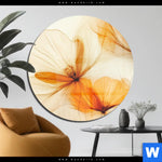 Acrylglasbild Zarte Blueten In Orange Rund Produktvorschau mit dem Bild Zarte Blüten in Orange im Format Rund.