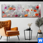 Acrylglasbild Zarte Mohnblumen Im Wind Panorama Produktvorschau mit dem Bild Zarte Mohnblumen im Wind im Format Panorama.