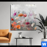 Acrylglasbild Zarte Mohnblumen Im Wind Quadrat Produktvorschau mit dem Bild Zarte Mohnblumen im Wind im Format Quadrat.