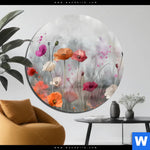 Acrylglasbild Zarte Mohnblumen Im Wind Rund Produktvorschau mit dem Bild Zarte Mohnblumen im Wind im Format Rund.